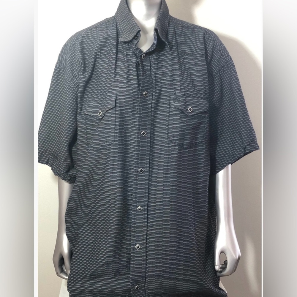 Wrangler George Strait Black Textured Troubadour Button Down Shirt Men Size XL